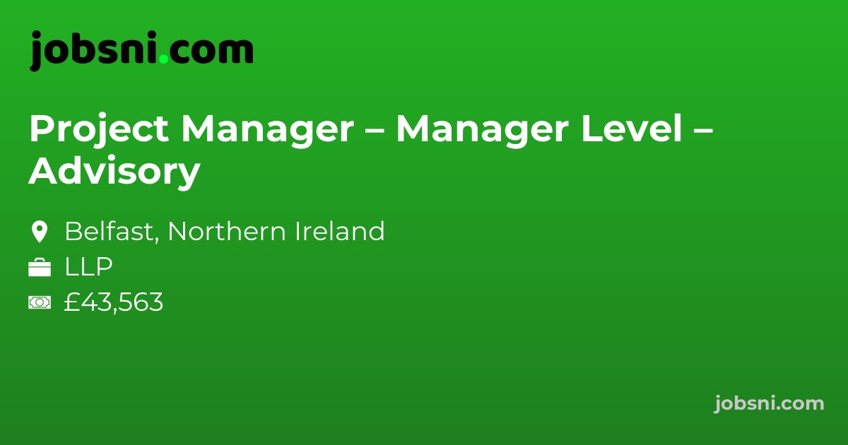 Project Manager – Manager Level – Advisory