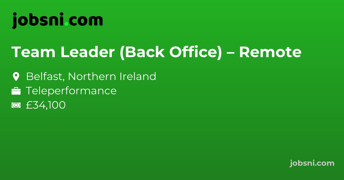 Team Leader (Back Office) – Remote