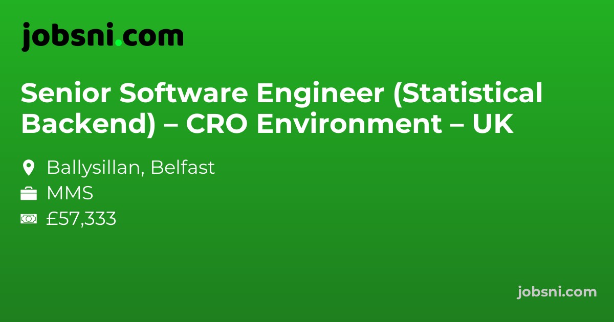 Senior Software Engineer (Statistical Backend) – CRO Environment – UK