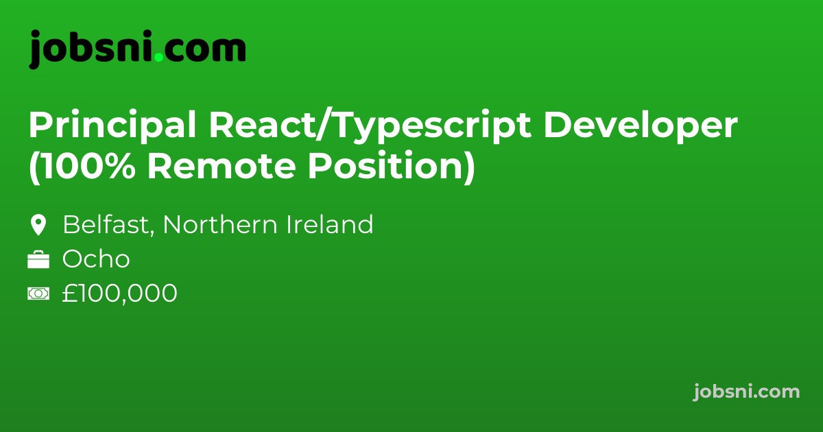 Principal React/Typescript Developer (100% Remote Position)
