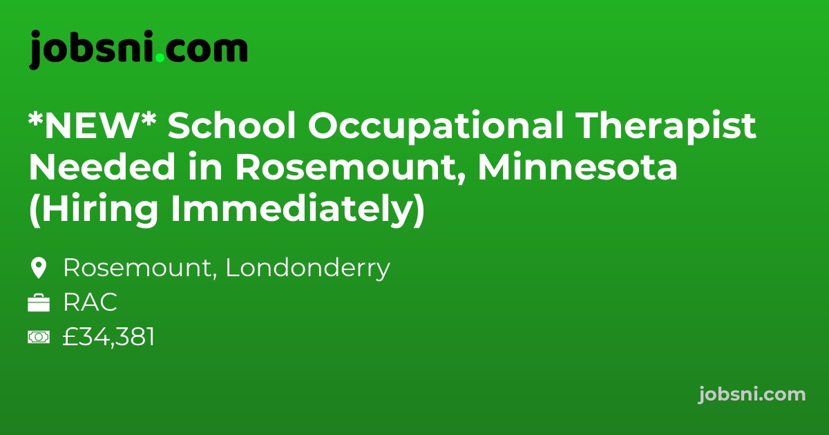 *NEW* School Occupational Therapist Needed in Rosemount, Minnesota (Hiring Immediately)