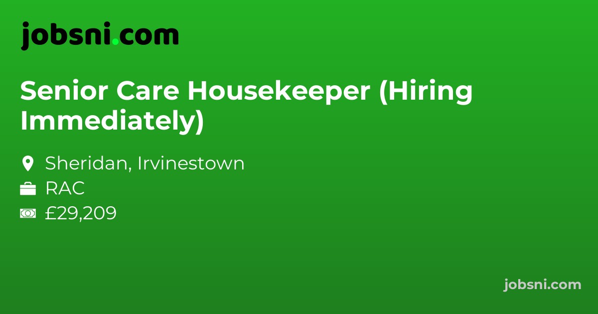 Senior Care Housekeeper (Hiring Immediately)