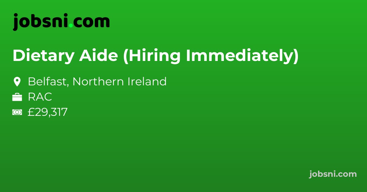 Dietary Aide (Hiring Immediately)