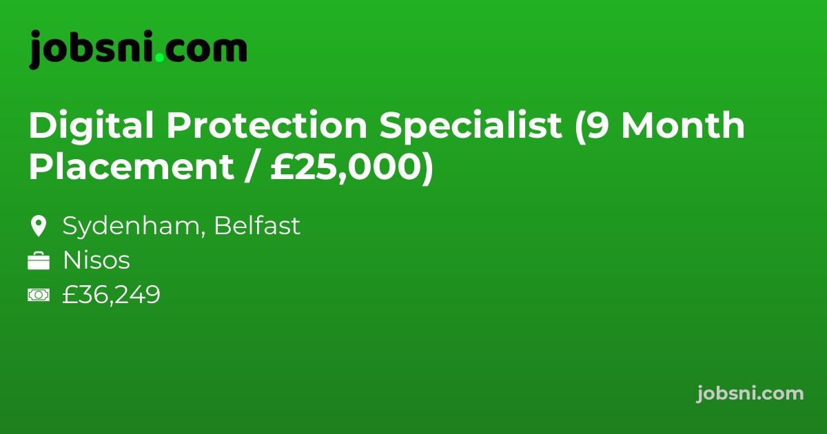 Digital Protection Specialist (9 Month Placement / £25,000)