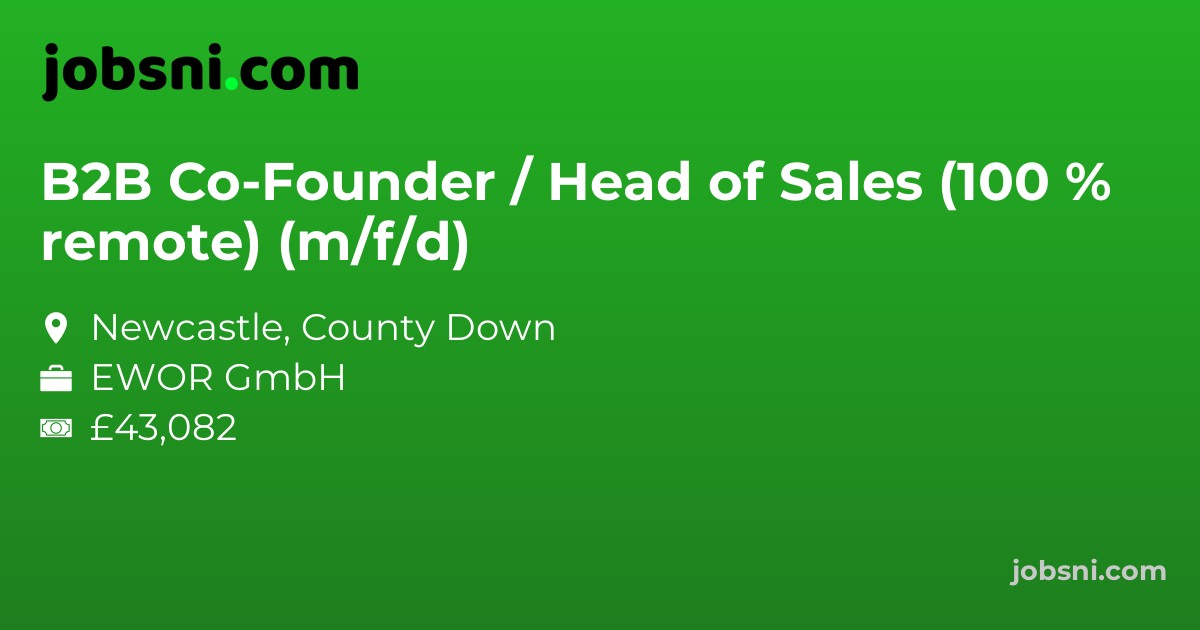 B2B Co-Founder / Head of Sales (100 % remote) (m/f/d)