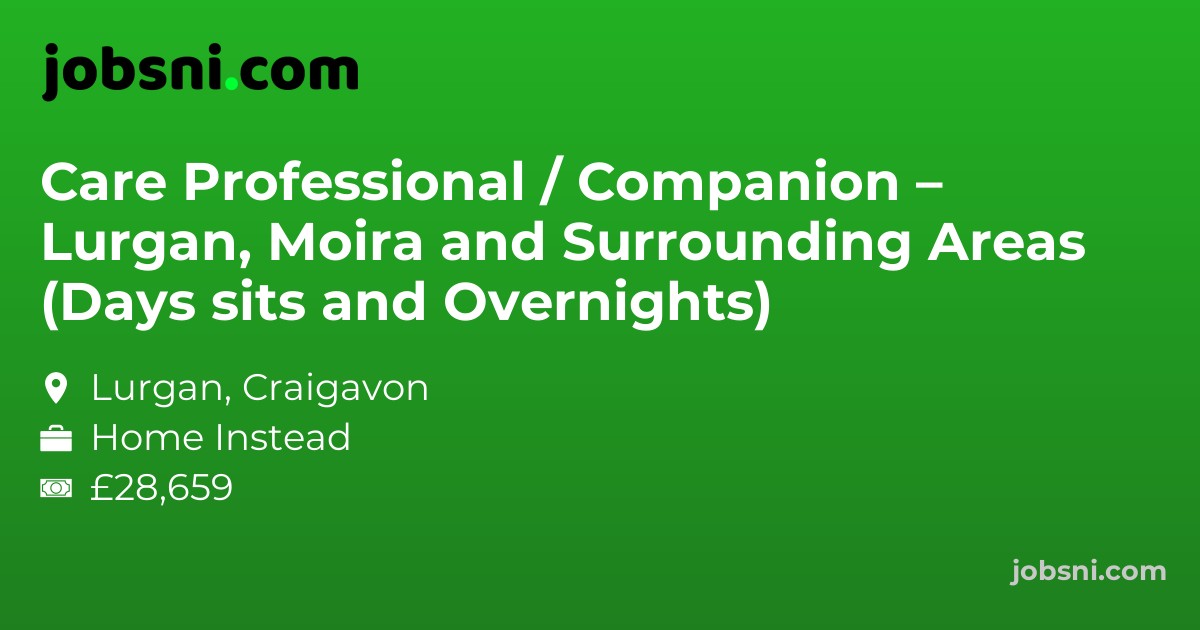 Care Professional / Companion – Lurgan, Moira and Surrounding Areas (Days sits and Overnights)