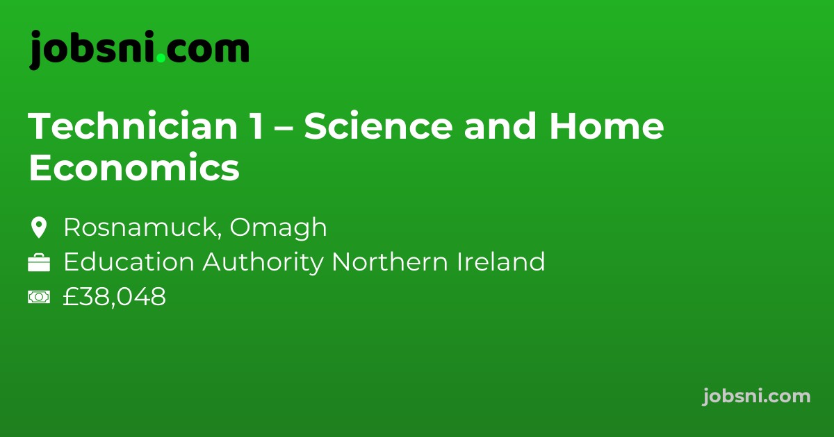 Technician 1 – Science and Home Economics