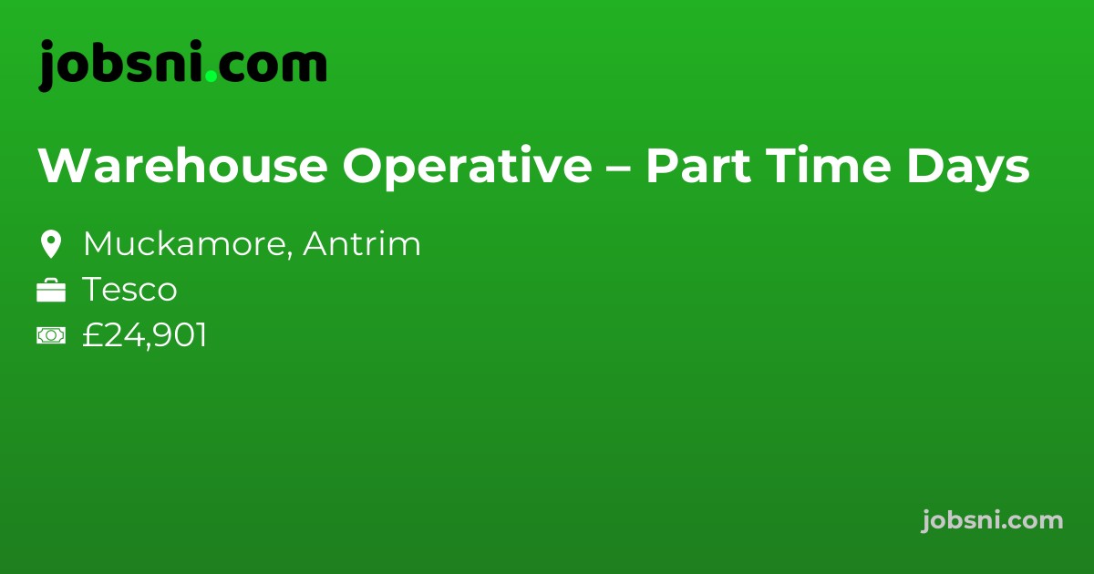 Warehouse Operative – Part Time Days