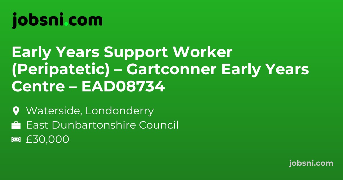 Early Years Support Worker (Peripatetic) – Gartconner Early Years Centre – EAD08734