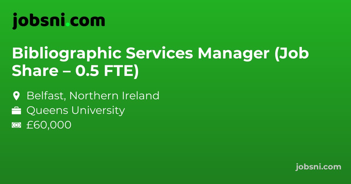 Bibliographic Services Manager (Job Share – 0.5 FTE)