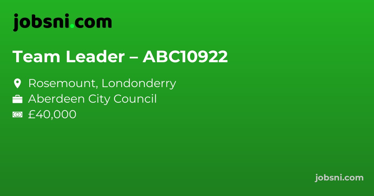 Team Leader – ABC10922