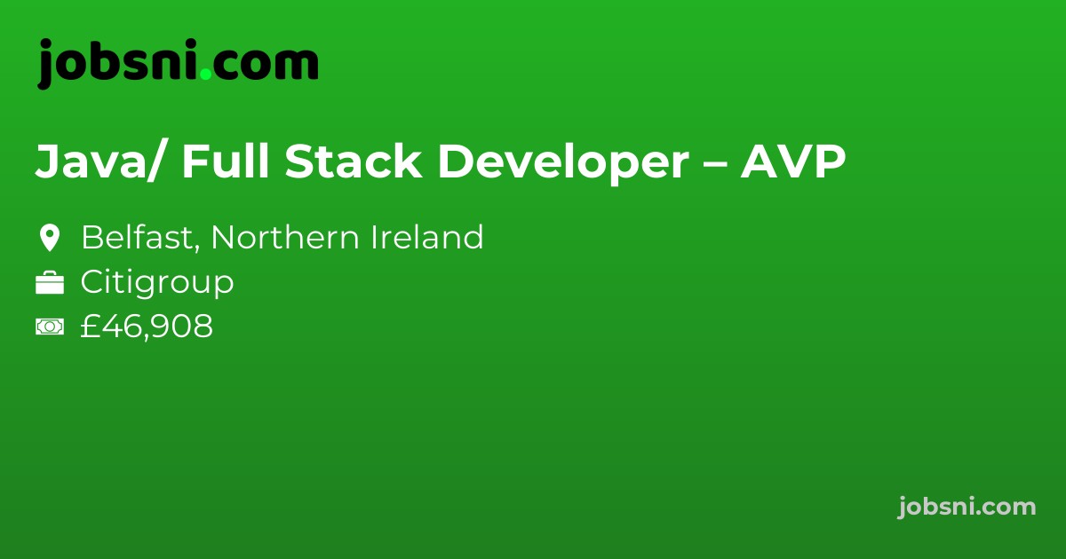 Java/ Full Stack Developer – AVP - Apply Now