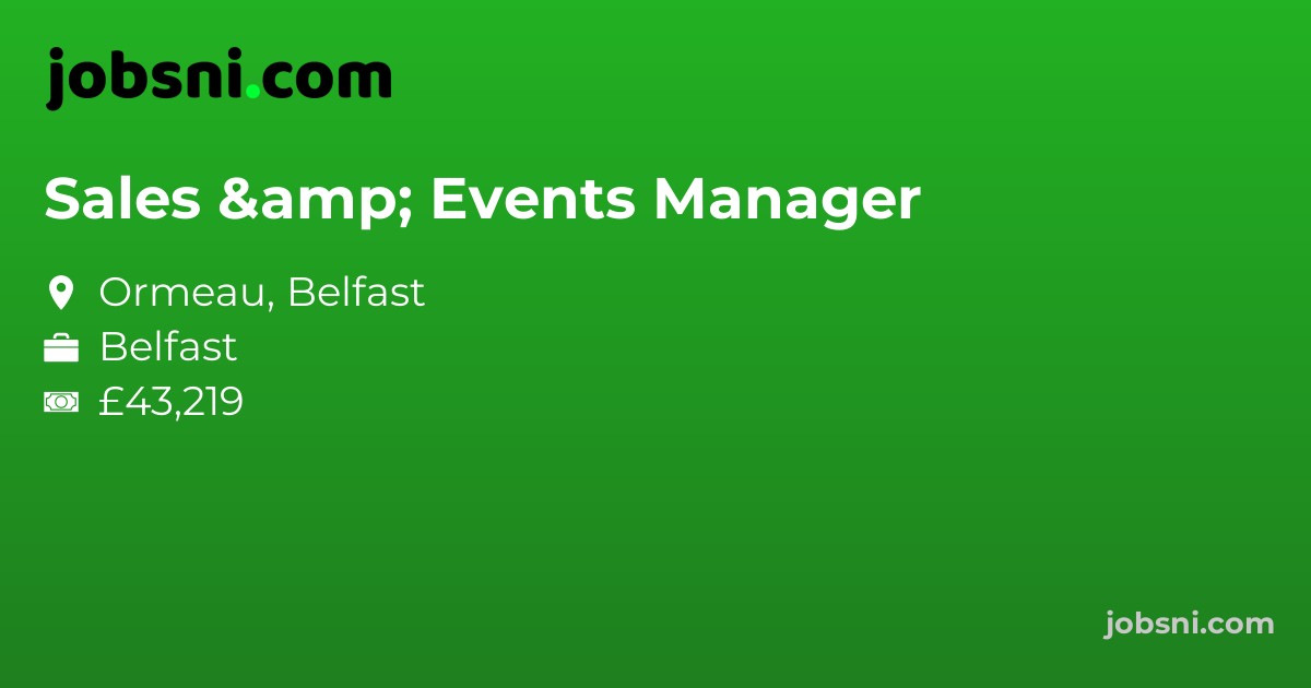Sales & Events Manager - Apply Now