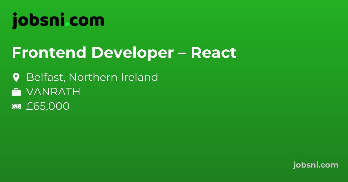 Frontend Developer – React - Apply Now