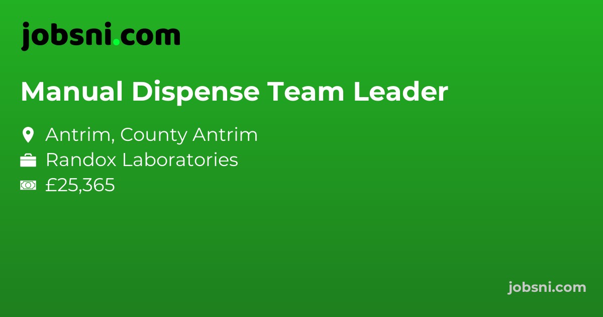Manual Dispense Team Leader - Apply Now