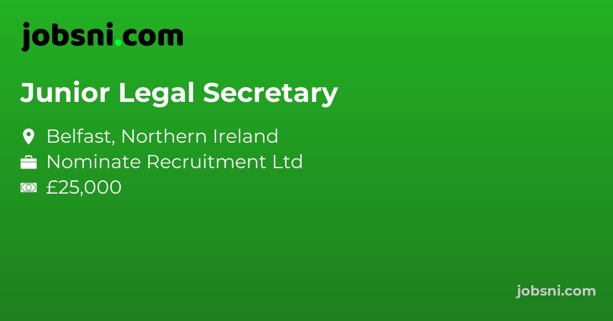 Junior Legal Secretary - Apply Now