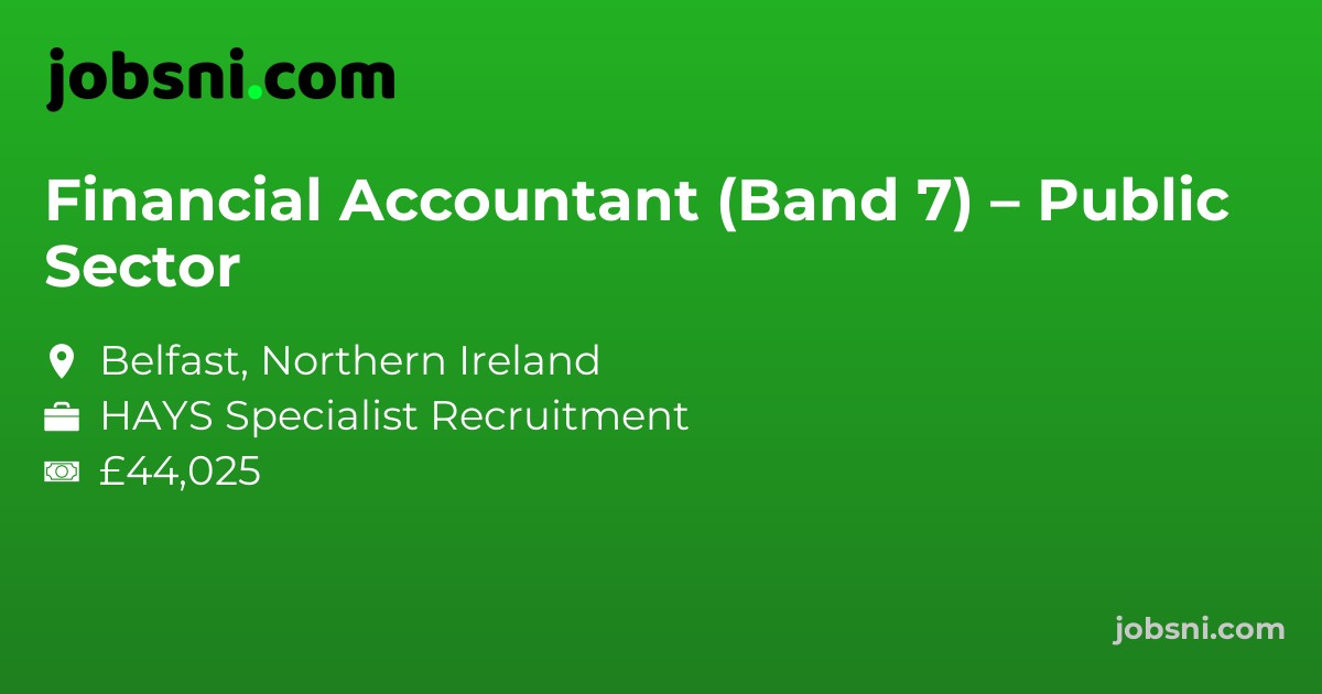 Financial Accountant (Band 7) – Public Sector - Apply Now