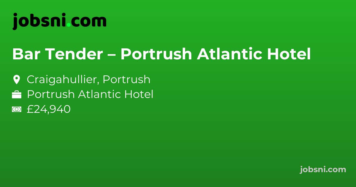 Bar Tender – Portrush Atlantic Hotel