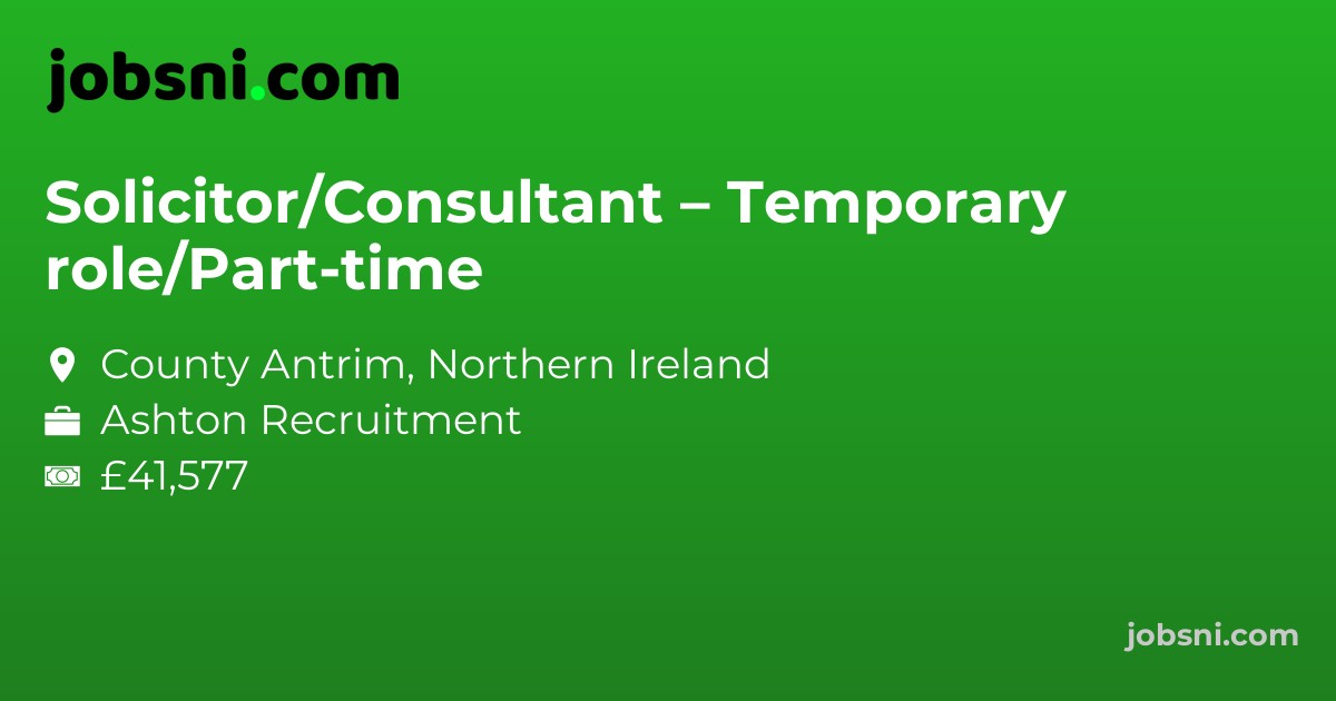 Solicitor/Consultant – Temporary role/Part-time