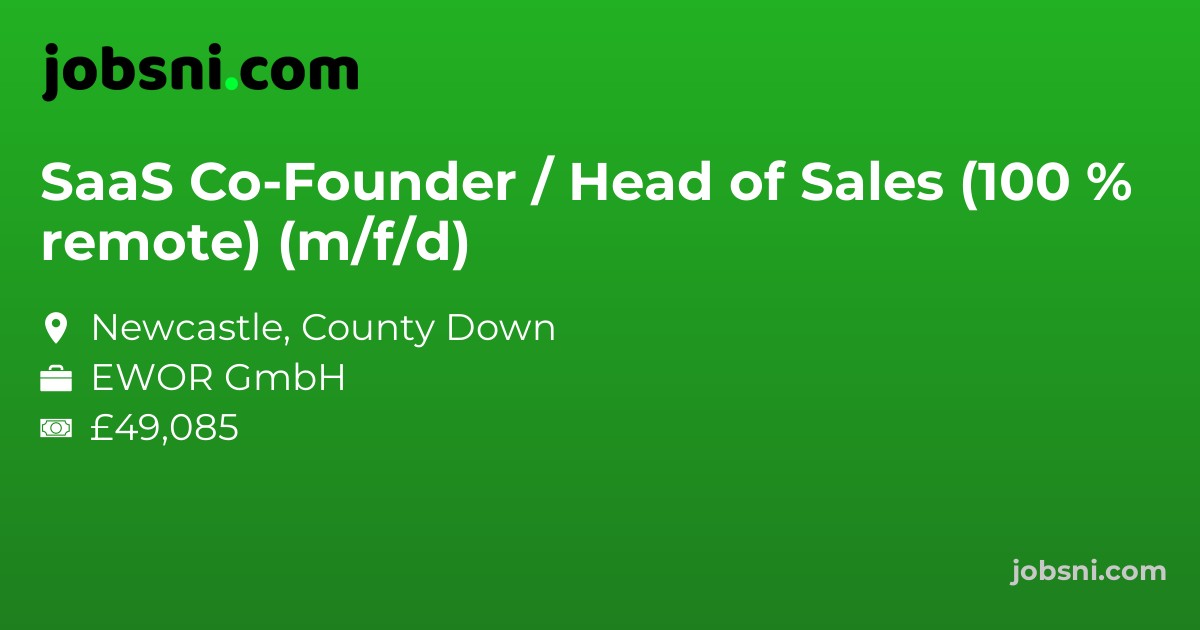 SaaS Co-Founder / Head of Sales (100 % remote) (m/f/d)