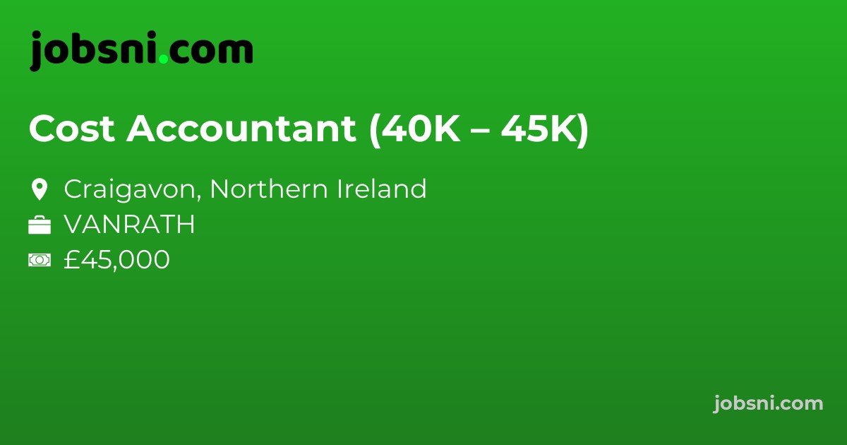 Cost Accountant (40K – 45K)