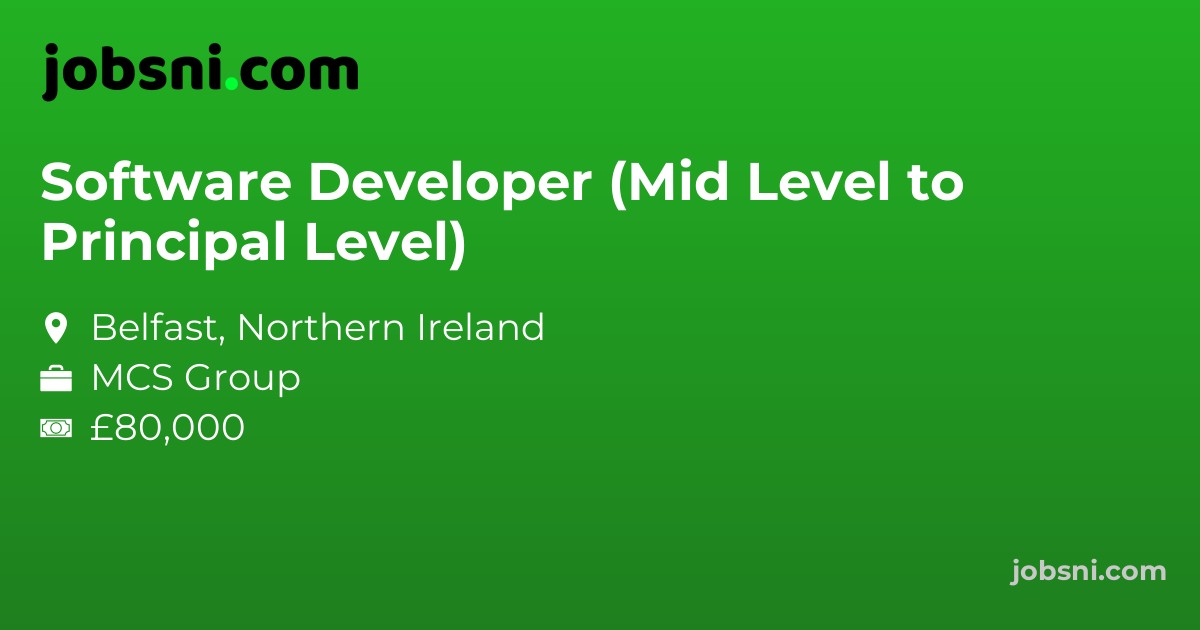 Software Developer (Mid Level to Principal Level)