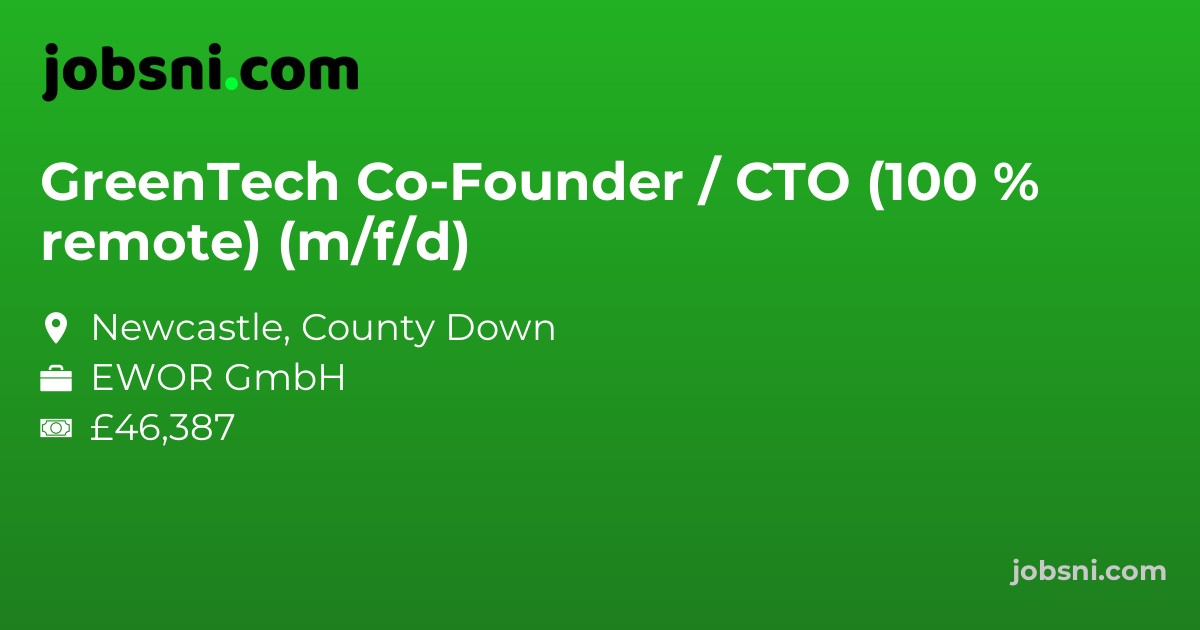 GreenTech Co-Founder / CTO (100 % remote) (m/f/d)
