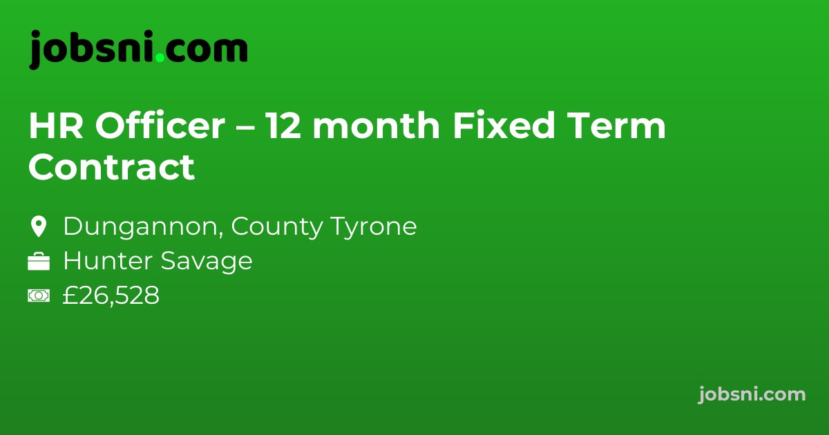 HR Officer – 12 month Fixed Term Contract