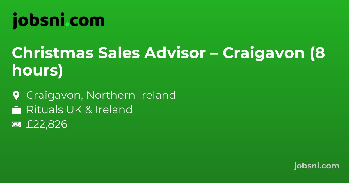 Christmas Sales Advisor – Craigavon (8 hours)