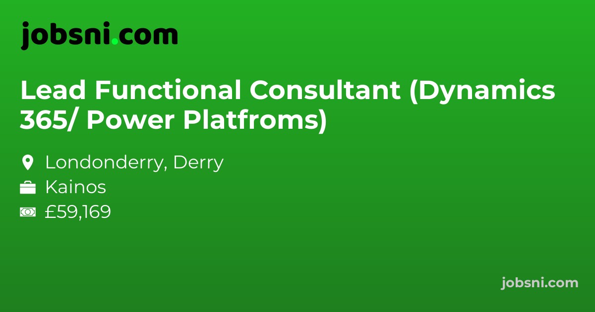 Lead Functional Consultant (Dynamics 365/ Power Platfroms)