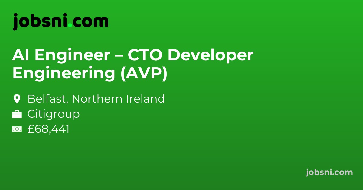 AI Engineer – CTO Developer Engineering (AVP)