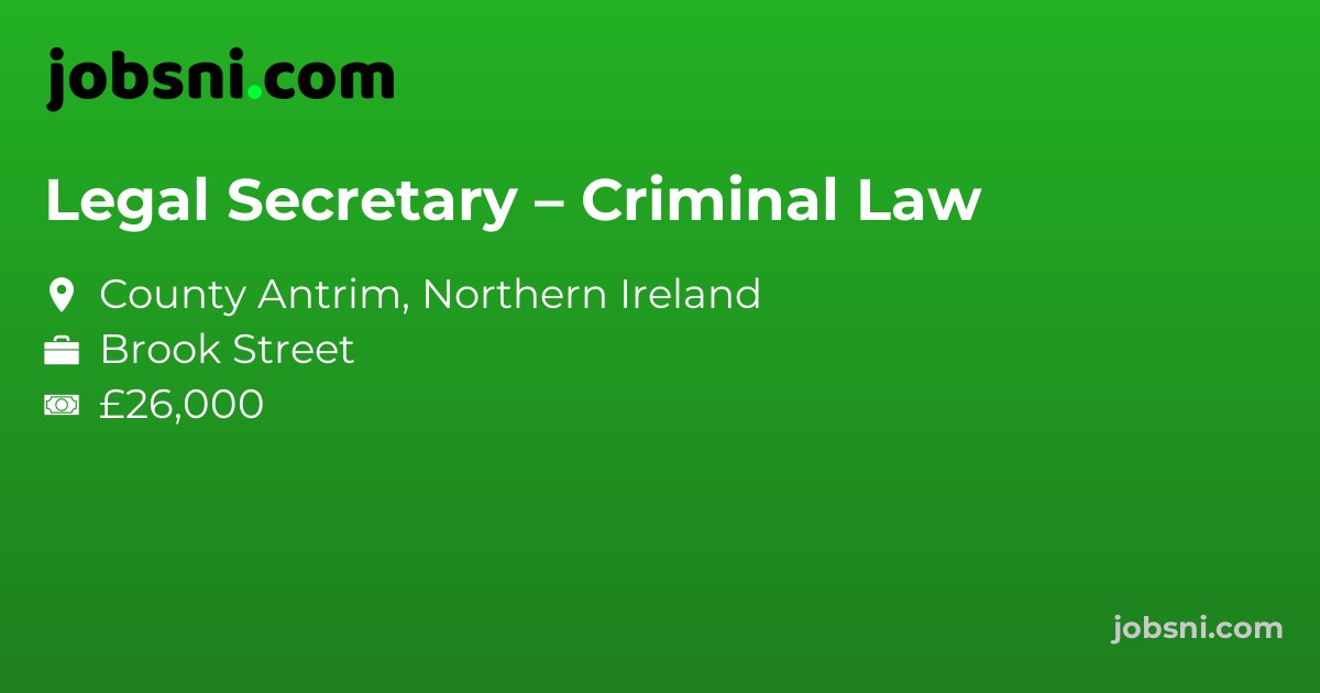 Legal Secretary – Criminal Law