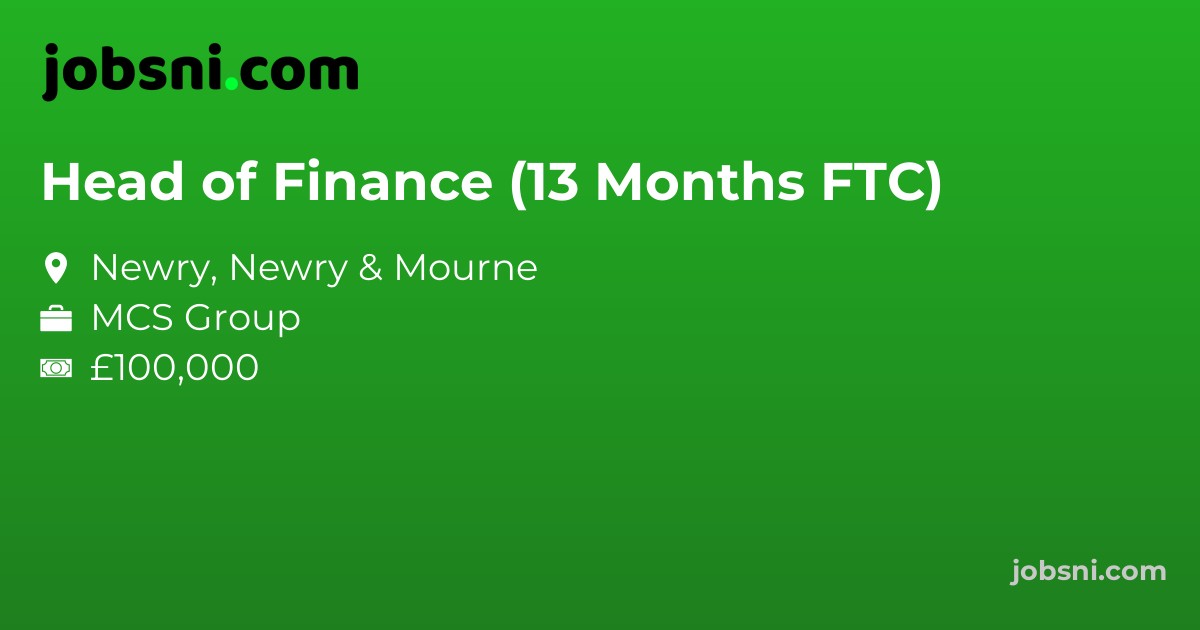 Head of Finance (13 Months FTC)
