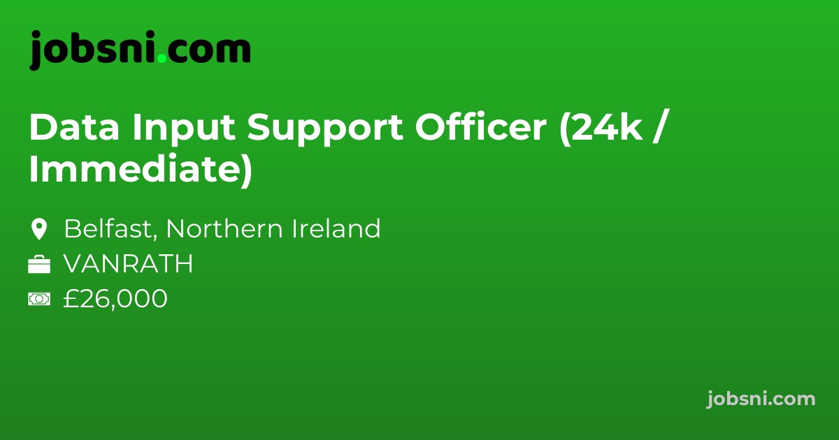 Data Input Support Officer (24k / Immediate)
