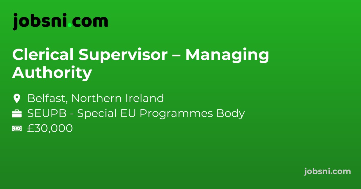 Clerical Supervisor – Managing Authority