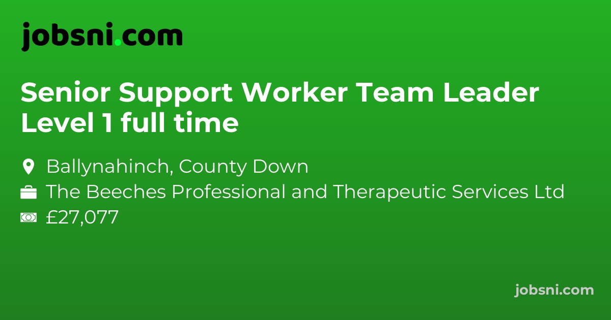 Senior Support Worker Team Leader Level 1 full time