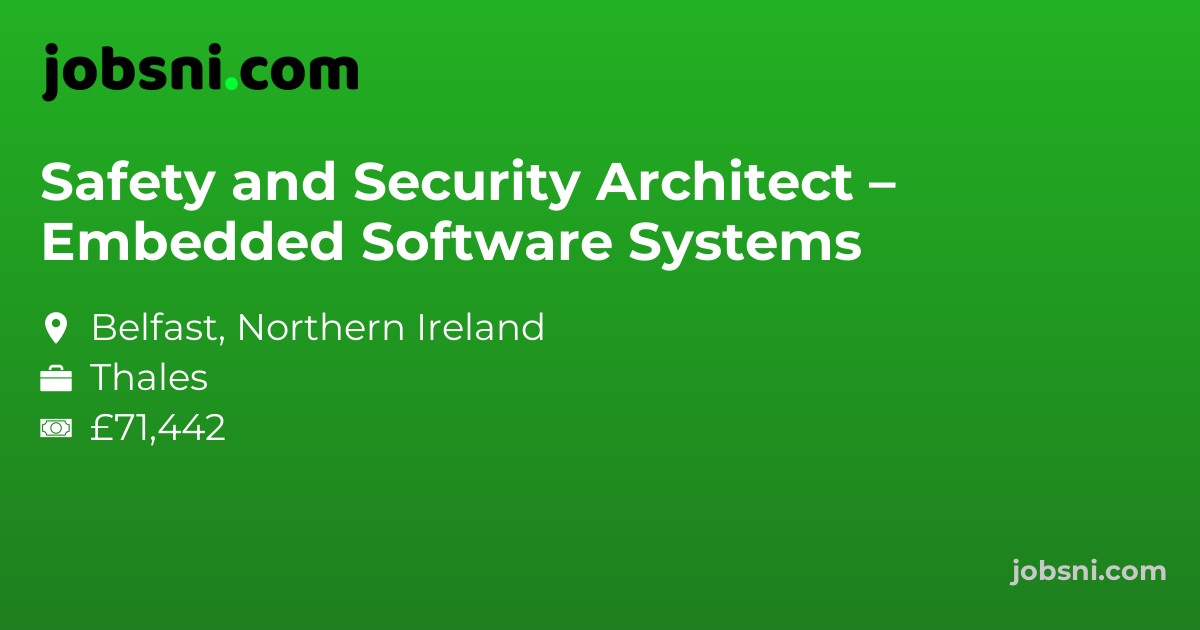 Safety and Security Architect – Embedded Software Systems