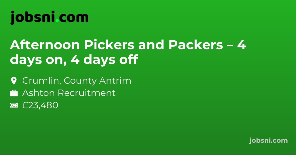 Afternoon Pickers and Packers – 4 days on, 4 days off