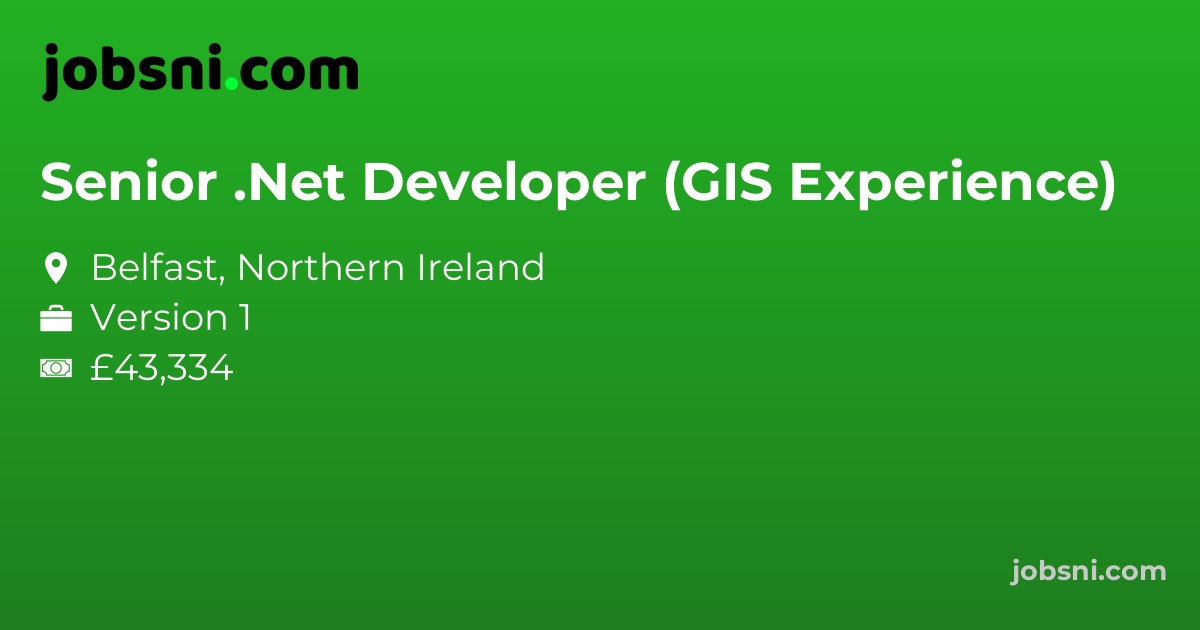 Senior .Net Developer (GIS Experience)