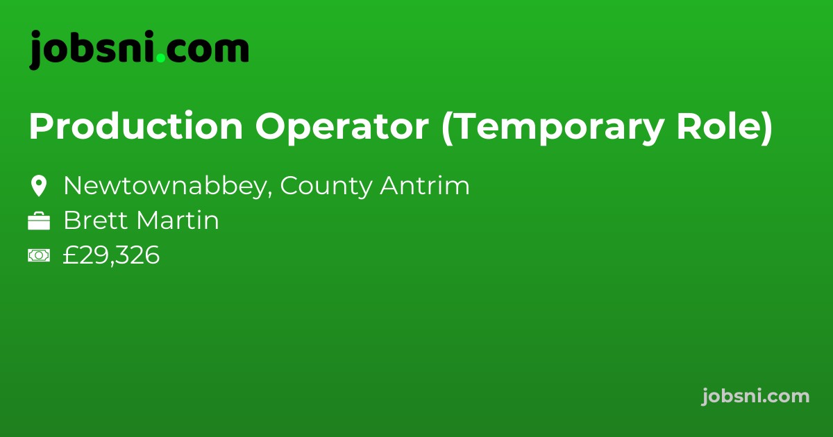 Production Operator (Temporary Role)