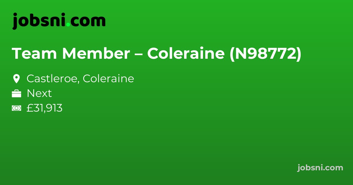 Team Member – Coleraine (N98772)
