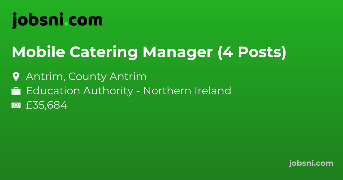 Mobile Catering Manager (4 Posts)