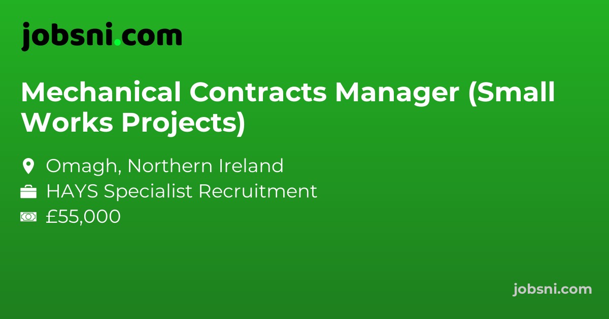 Mechanical Contracts Manager (Small Works Projects)
