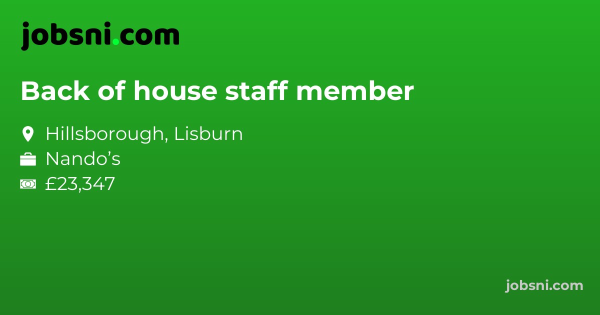 Back of house staff member