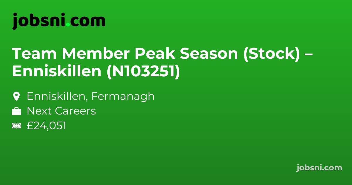 Team Member Peak Season (Stock) – Enniskillen (N103251)