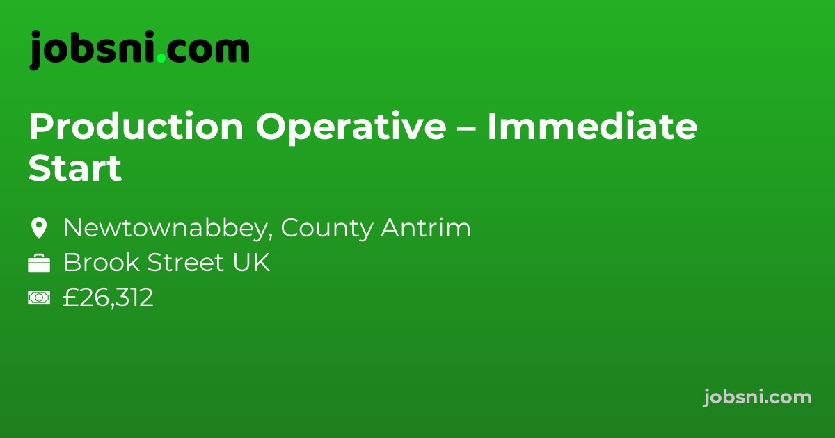 Production Operative – Immediate Start