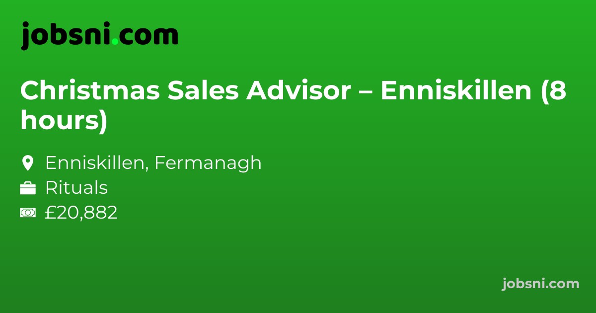 Christmas Sales Advisor – Enniskillen (8 hours)