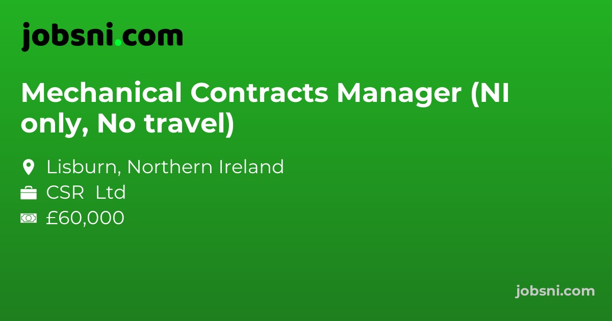 Mechanical Contracts Manager (NI only, No travel)