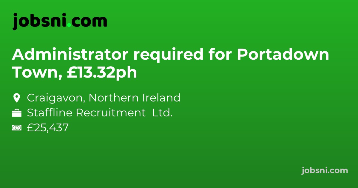 Administrator required for Portadown Town, £13.32ph