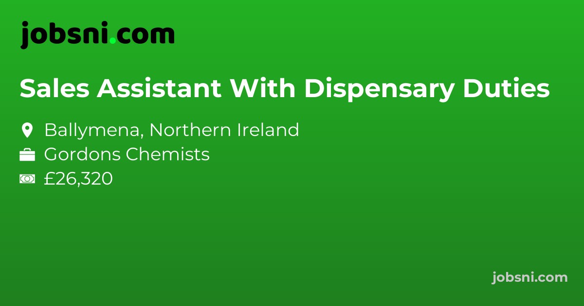 Sales Assistant With Dispensary Duties